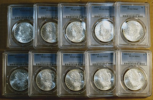 Group Lot of 20 - 1880/9-S PCGS MS63 Morgan Dollars