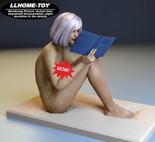Ragazza libro lettura NSFW 1/24 1/10 1/6 stampa 3D model kit non dipinto GK minifigure - Foto 5 di 6
