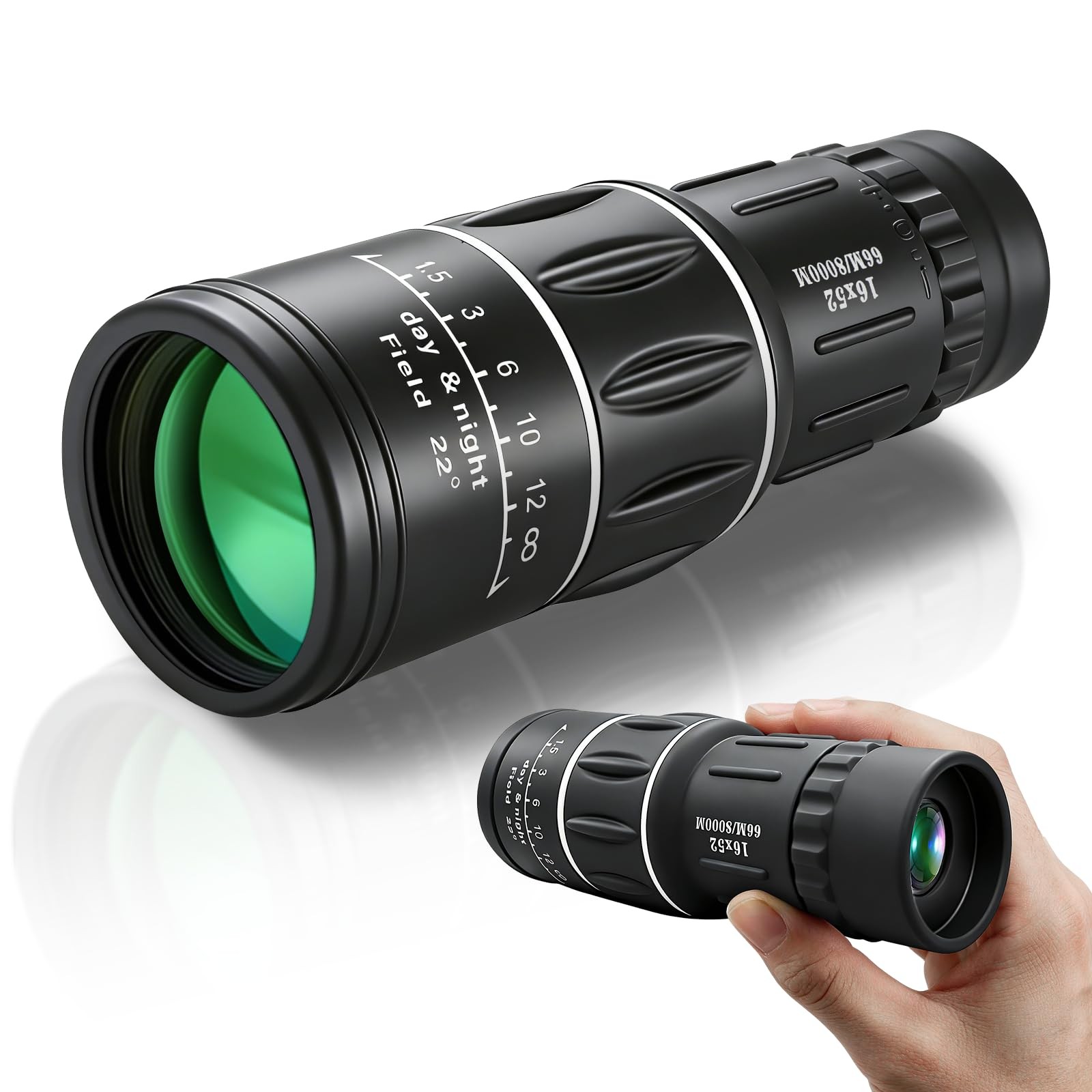 16X52 High Powered Monocular, Compact Telescope for Adults, 