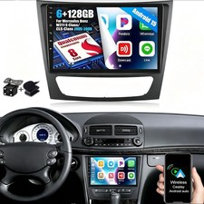 128GB Carplay Android 15 KAM+ Autoradio F&uuml;r Mercedes Benz CLS E-Class W211 W219