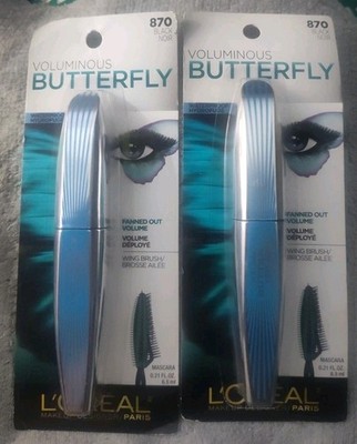 2x L'Oreal Voluminous Butterfly Mascara Sealed 0.21 oz. ea Waterproof 870 Black