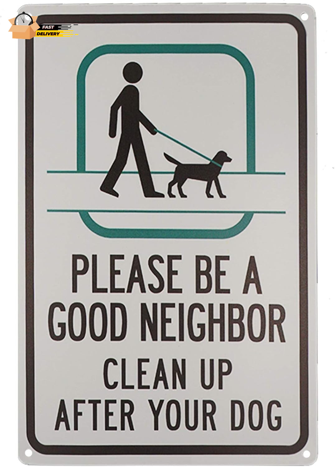 как выглядит TISOSO Please Be a Good Neighbor Clean up after Your Dog Sign Industrial Warnin фото