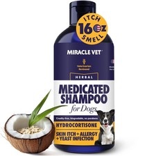 Miracle Vet Medicated Dog Shampoo for Itchy Skin Relief - colorless