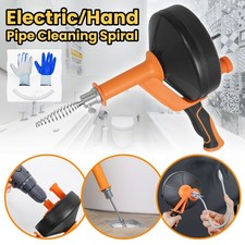 7.6M Drain Unblocker Flexible Rod Auger Snake Pipe Cleaner Plumbing Tool Gloves