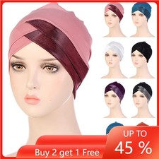 Indian Women Hijab Hair Loss Bonnet Chemo Caps Turban Beanie Hat Headscarf Wrap