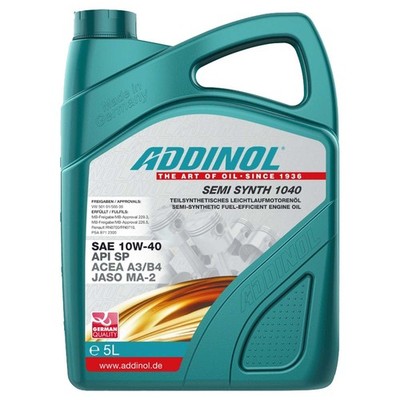 Motoröl Motor Öl ADDINOL 10W-40 Semi Synth 1040 5 Liter für Renault Volvo VW