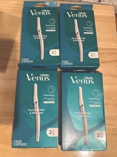 4 Lot Gillette Venus for Facial Hair & Skin Care Razor Handle + 2 Blade Refills 5.75 per gallon