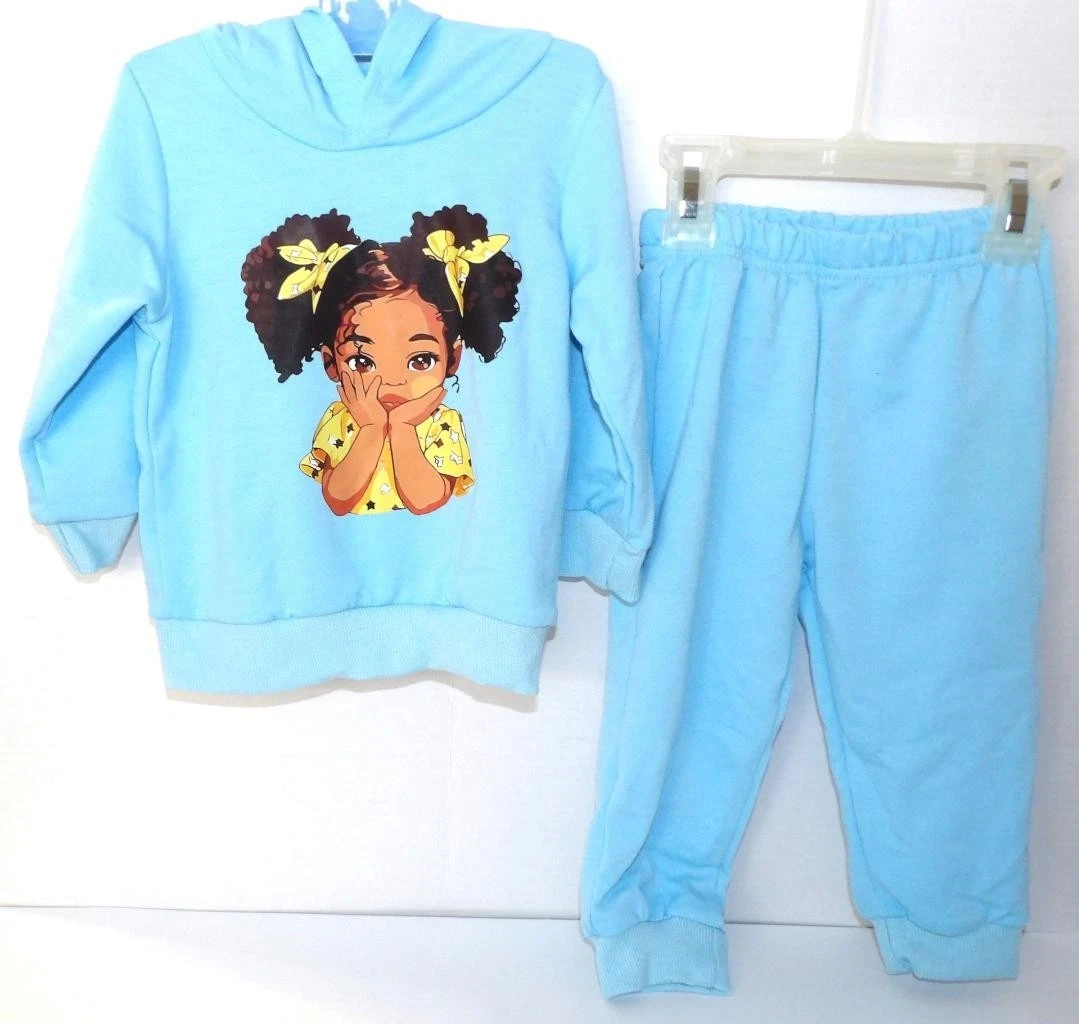Toddler Girls Clothing BLUE PANTS & HOODED TOP 9-12 months NEW