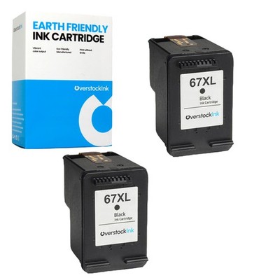 Compatible HP 67XL Black Printer Ink 2PK for HP DeskJet 4155e, 2755e, 2700, 2732