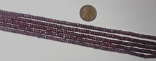 ONE GENUINE FACETED RUBY 4X3 MM ROUNDELS 13.5" STRAND BELOW WHOLESALE  
