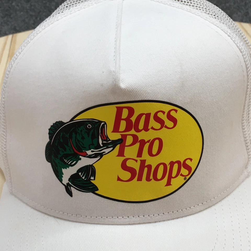 Sombrero de camionero Bass Pro Shops unisex blanco OSFA ala curva ajustable malla trasera Foto 3 de 4