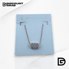 Kendra Scott Elisa Pendant Necklace in Iridescent Drusy – Gold Chain