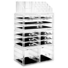 Large Cosmetic Makeup Organizer Jewelry Drawer Storage Box Acrylic Display Case