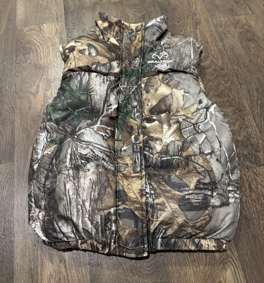 RealTree Camouflage Puffer Vest Girls Size Small (6-7) hunting camo - Image 2 of 4