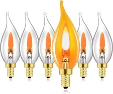 XININSUN Flickering Flame Light Bulbs,E12 LED E12-1w-1800k-6p 