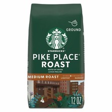 2 Pack Starbucks Pike Place Roast, Ground Coffee, Medium Roast, 12 oz