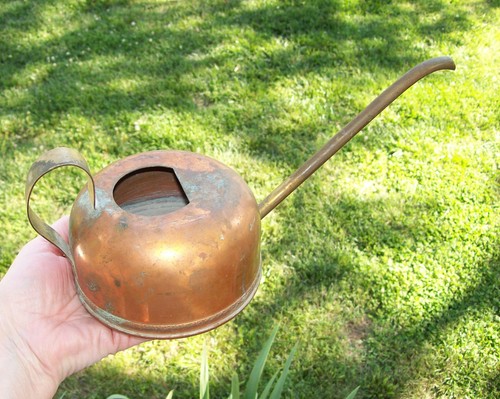 Vintage Copper w/ Brass Watering Can Indoor / Outdoor Plants ~Leaks Around Spout