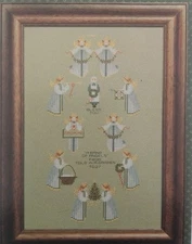 Told-in-a-Garden A BAND OF ANGELS Cross Stitch Chart Only  Christmas Framed