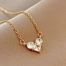 1 Ct Round Cut Simulated Diamond Women's Heart Pendant In 14k Yellow Gold Plated