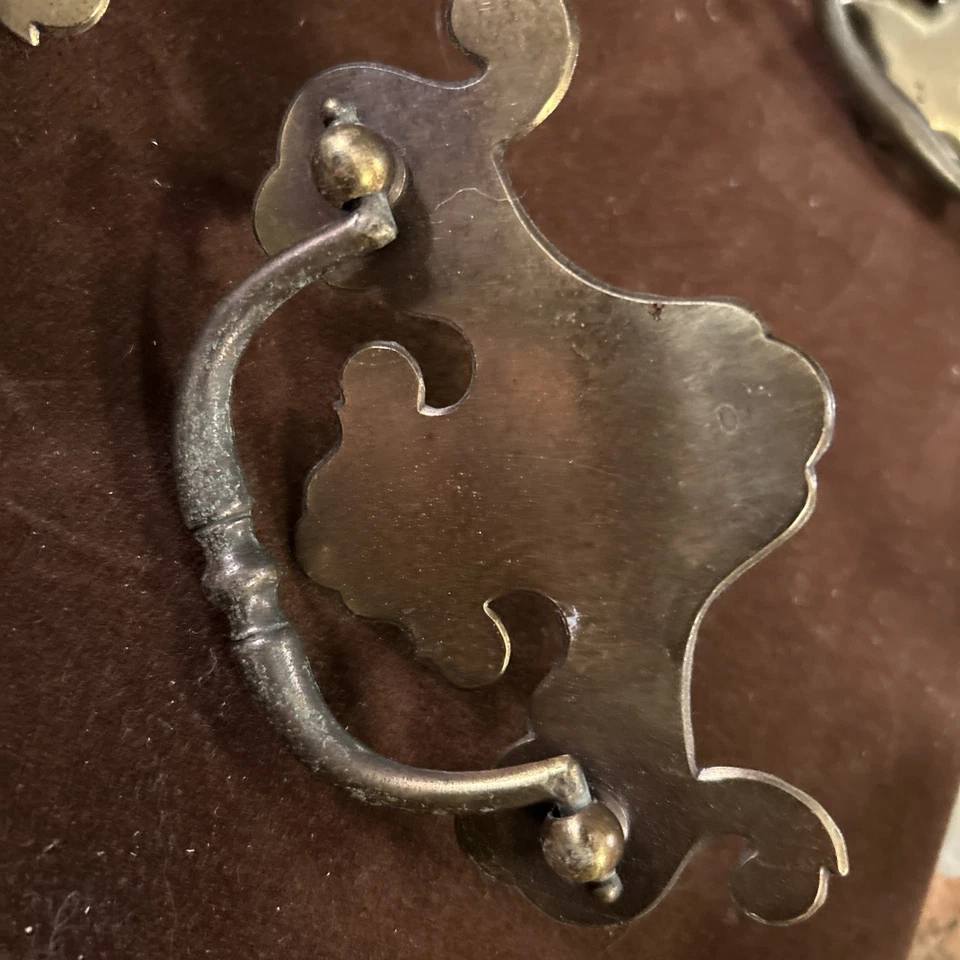 SET 12Vintage SOLID Brass 5”  Drawer Pulls 3" Center Chippendale STYLE - Image 2 of 4