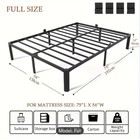 14'' Metal Bed Frame — Mattress Stopper and Reserved Holes for Headboard, Full