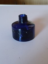 Old Cylindrical Shear Lip Glass Ink Bottle