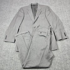 Jos A Bank Signature Collection Suit Mens 41L 35L Wool Gray Herringbone 2pc