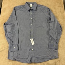 Brooks Brothers Milano Fit Dress Shirt Mens 17 Blue Supima Cotton NEW MSRP 128