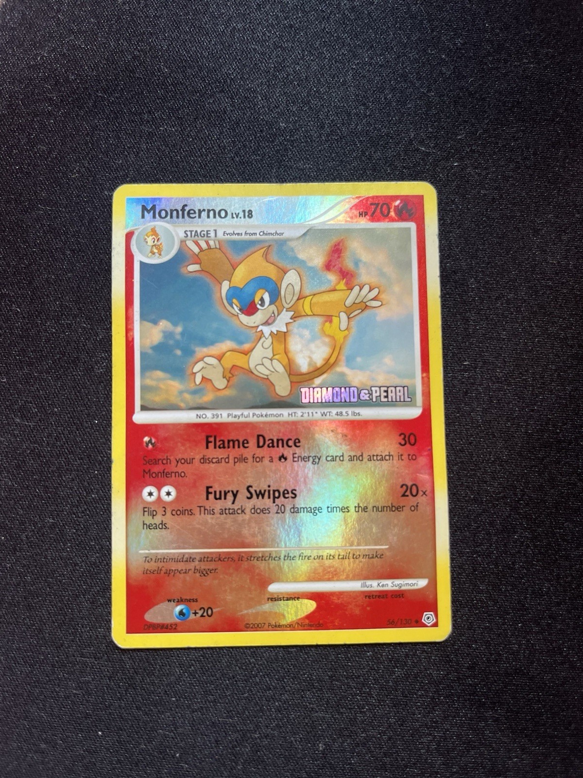 Pokemon TCG Monferno 56/130 Diamond & Pearl Reverse Holo Promo English 2007