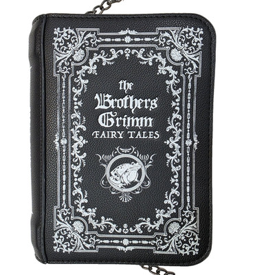 Hot Topic Black & White Brothers Grimm Book Purse - Faux Leather Halloween Ready