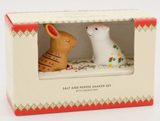 New Cath Kidston Christmas Salt Pepper Pot Shakers Rabbit Polar Bear Tray Gift