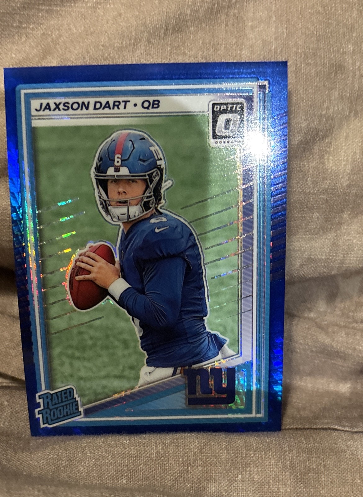 2025 Panini Donruss Optic - Rated Rookie Jaxson Dart #273 Blue Hyper Prizm (RC)
