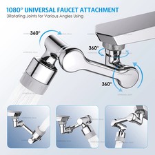 Rotatable Multifunctional Extension Faucet Aerator 1080 Degree Swivel Robotic Ar