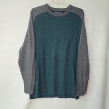 RYE Hawkers Eye Men's Long Sleeve Raglan Sweater Hunter Green DK Grey Cotton XXL