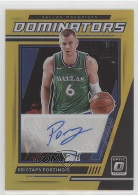 2021 Panini Donruss Optic Gold Prizm 8/10 Kristaps Porzingis #DS-KPZ Auto 16h6
