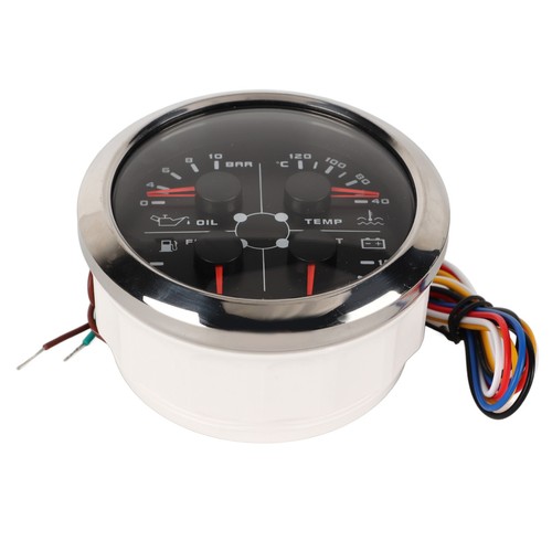 Miernik 4 w 1 85 mm wielofunkcyjny poziom paliwa ciśnienie oleju temperatura wody - Zdjęcie 8 z 22