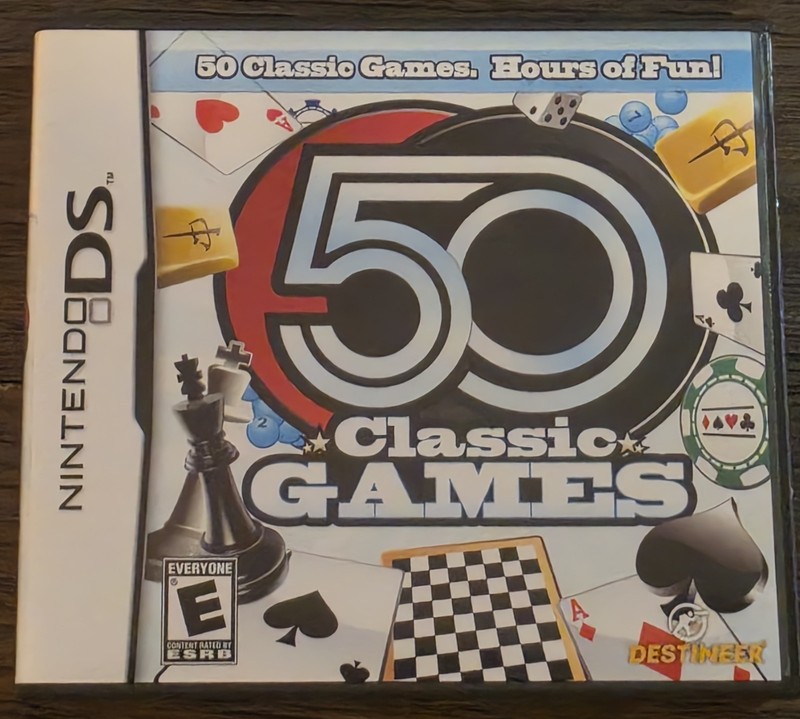 50 Classic Games (Nintendo DS, 2009) Chess, Mahjongg, Sudoku, Poker & More