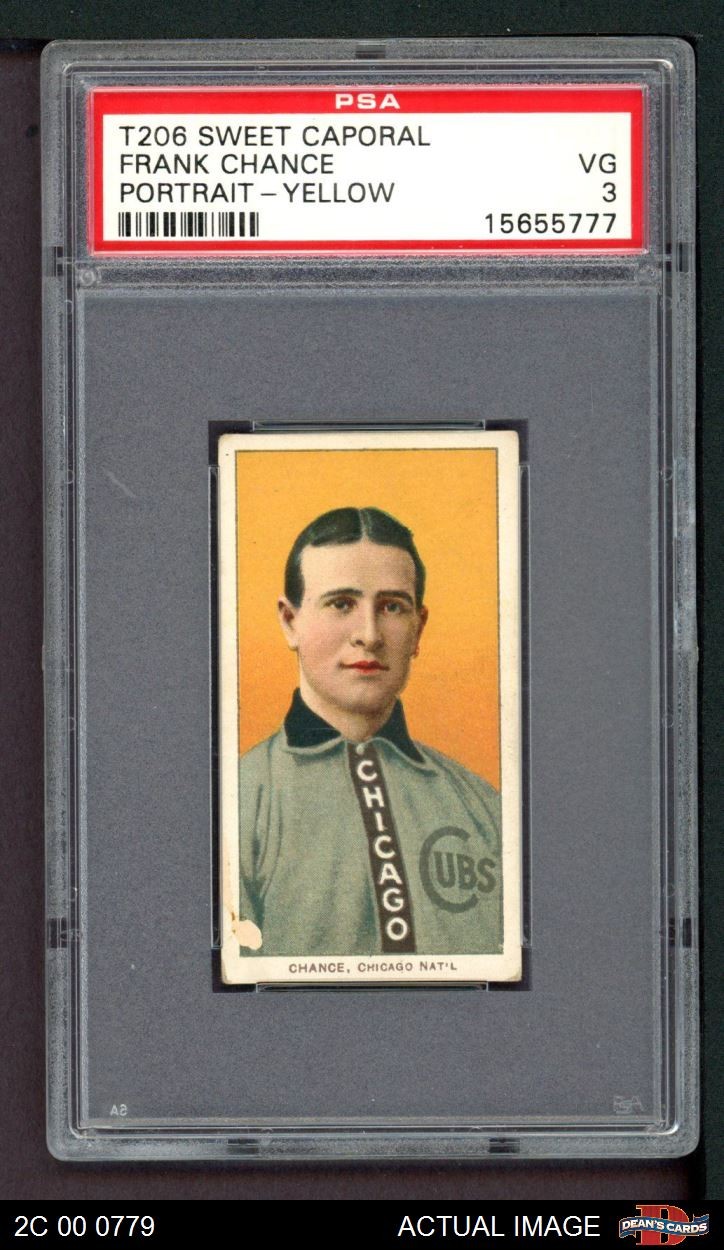 1909 T206 Frank Chance Yellow Cubs HOF VARIATION PSA 3 - VG