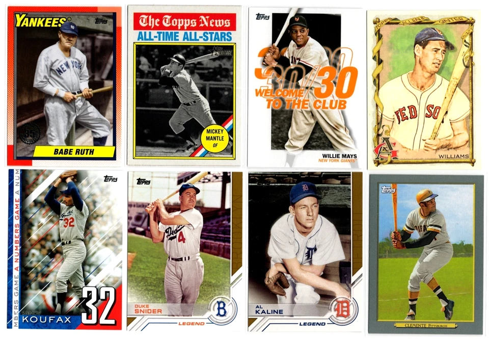 LOTE DE 45 MIEMBROS MLB SALÓN DE LA FAMA 1988-2025 RUTH MANTLE AARON MAYS KOUFAX ¡MÁS! Foto 4 de 4