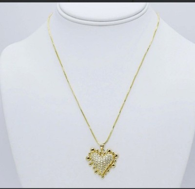 Gold Treasure Jewels Shining Love Heart Necklace