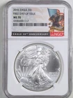 2016 1oz Silver American Eagle MS70 NGC 4306600-117 First Day of Issue