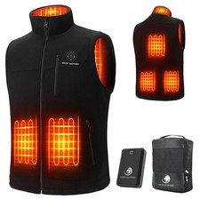 Heated Vest for Men with Battery Pack Included, Lightweight Polar Fleece Elec...