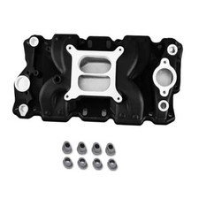 7501 2026 Intake Manifold Vortec Air-gap Aluminum Dual Plane Sbc Black