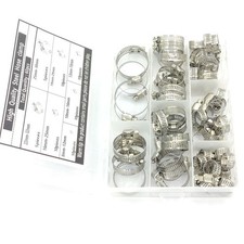 60pcs Adjustable Hose Clamps 7 Sizes Worm Gear Stainless Steel Clamp Assortment