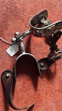 Western SPURS Men's Steel Ball Spur VGC w/Leather Spur Straps