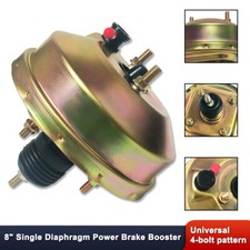 For Ford Chevy Universal 8 Single Diaphragm Power Brake Booster 4 Bolt Zinc