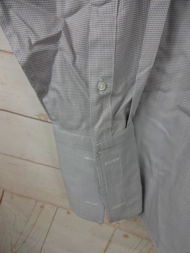Roundtree & Yorke Mens Gold labelFitted Size 16-1/2 34 White & Grey Oxford Shirt - Picture 6 of 8