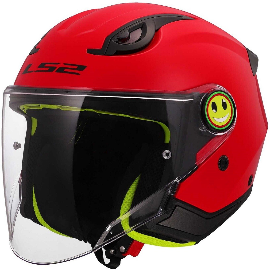 CASCO MOTO JET LS2 OF622 FUNNY II SOLID RED ROSSO JUNIOR BAMBINO TG M 53-54 CM