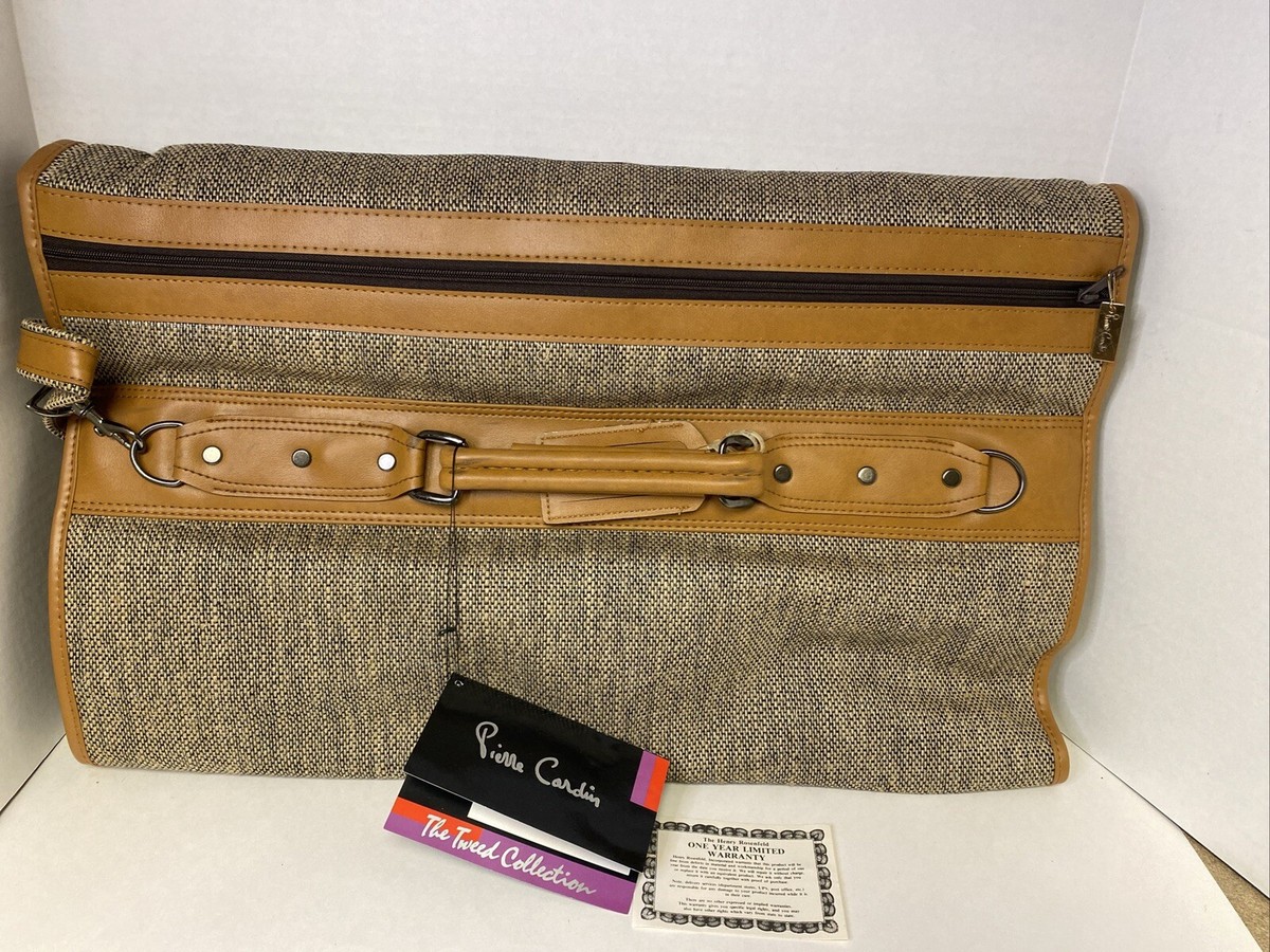 Sac De Voyage Tweed Marron Pierre Cardin 46 Pouces - Housse à Vêtements Extensible, Neuve