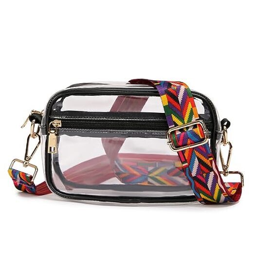 Small Crossbody Bag with Wide Guitar Strap Camera Purse Shoulder